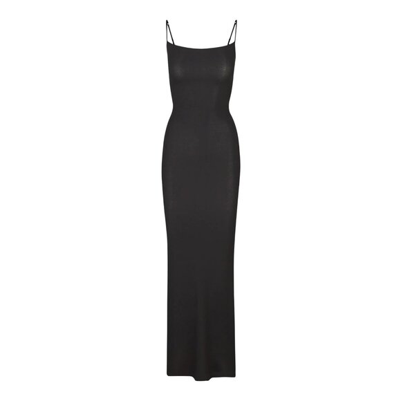 SKIMS Soft Lounge Long Slip Dress in Onyx - Picture 1 of 4